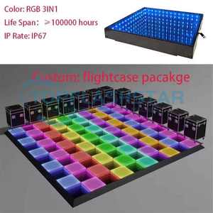 3D-зеркальный LED-танцпол с дистанционным управлением через приложение, профессиональное сценическое освещение для баров, свадеб и вечеринок - Product Image 2