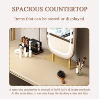 Coiffeuse moderne en bois en U avec miroir, armoire de rangement durable et fonctionnalités réglables – Tailles 80/100/120 cm
