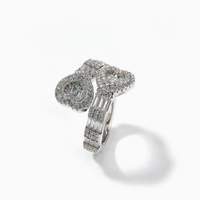 Bagues en forme de cœur dorées pour femmes, plaquées or 18 carats, zircon coloré, double cœur, bijoux, cadeau pour la Saint-Valentin