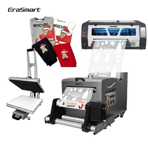 Impresora de gran formato Erasmart Dual Xp600, máquina de impresión de camisetas de 24 pulgadas, impresora semiautomática Dtf de 60 Cm