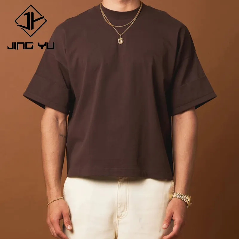 Hoge Kwaliteit Cropped Boxy Fit Heren T-Shirt Zak Casual Oversized Tshirt Blanco Custom T-Shirt Voor Mannen
