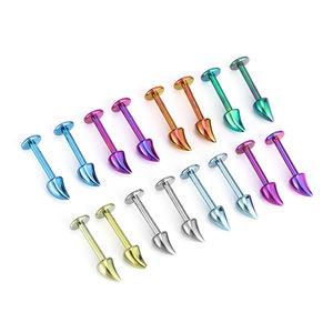 أقراط معدنية من التيتانيوم ASTM F136 على شكل قرون الشيطان الصغيرة بالجملة، موسعات للأذن، مجوهرات لثقب الغضروف والتراغوس - Product Image 2