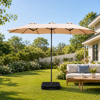 Parasol rectangulaire double toit surdimensionné pour jardin, plage et terrasse, imperméable