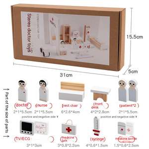 Ensemble de jouets en <span class=keywords><strong>bois</strong></span> pour enfants, simulation de jeu de rôle familial : ambulance, hôpital et kit de <span class=keywords><strong>docteur</strong></span> stéréo - Product Image 5