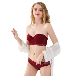 Invisible Bra Panties Set Sexy Seamless Bras Women Soft Detachable Shoulder Strap Underwear Intimates Wrapped Chest Lingerie