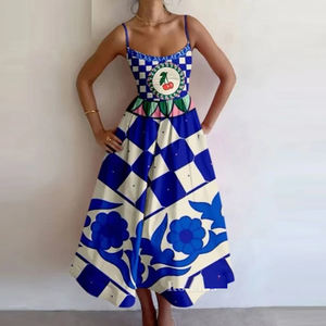 Vestido de Tirantes Personalizable con Estampado OEM, Vestido Casual Elegante y Ajustado <span class=keywords><strong>para</strong></span> Mujer, <span class=keywords><strong>Ropa</strong></span> de Verano <span class=keywords><strong>para</strong></span> Mujer - Product Image 4