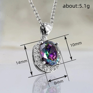 Collana con Ciondolo a Forma di Uovo Ovale per Donne, Catena Colorata a O, Gioielli alla Moda - Product Image 5