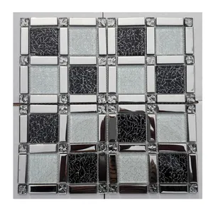 Telhas mosaico linear de alumínio, vidro de mosaico linear para banheiro e cozinha