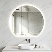 Miroir mural intelligent demi-lune réglable avec éclairage LED, idéal pour la salle de bain, la décoration d'hôtel et la maison, parfait pour se maquiller et se préparer