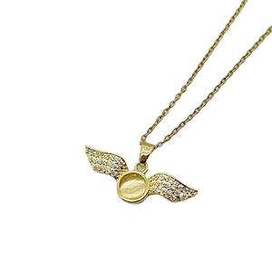 Tendance Plaqué Or Ailes D'ange Hip Hop Pendentif Sublimation Bijoux Papillon Forme Lien Pendentif Collier - Product Image 5