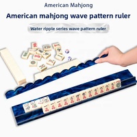 Mahjong américain de luxe moderne et personnalisé de 17,5 pouces, série Water Wave, en acrylique, avec supports magnétiques et pousseurs, portable et écologique