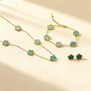 Collier pendentif trèfle à cinq feuilles romantique Rz, <span class=keywords><strong>bijoux</strong></span> en acier inoxydable, <span class=keywords><strong>cadeau</strong></span> pour <span class=keywords><strong>femme</strong></span> - Product Image 5