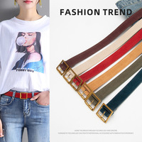 Nouvelle ceinture rétro pour femme en cuir de vachette givré anti-velours avec boucle ardillon en alliage, ceinture décorative de luxe en daim véritable pour jeans