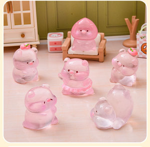 Ciondoli in Resina a Forma di Maialino Peach dei Cartoni Animati, <span class=keywords><strong>Casa</strong></span> delle Bambole Rosa Luminosa - Product Image 6