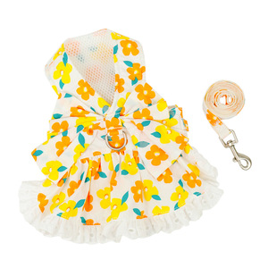 Cute Bow Tie Dog Cat Harness <b>Leash</b> Set, Summer Breathable Mesh <b>Pet</b> Vest Harness, Adjustable Soft Chest Strap for Walking - Product Image 2