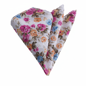 Blanco Rosa naranja Rosa impreso hombres pañuelo elegante estampado camisa accesorio - Product Image 2
