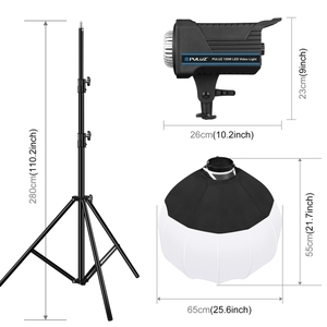 New arrivals PULUZ 220V 150W 3200K-5600K Studio video ánh sáng + 2.8m ánh sáng chủ + 65cm có thể gập lại đèn lồng Softbox nhiếp ảnh Kit - Product Image 3