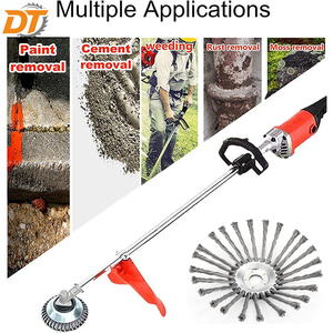 Tête de débroussailleuse à brosse rotative en fil d'acier de 10 pouces DT pour désherbage, élimination du mousse et de la rouille - Product Image 1