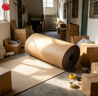 Rotolo di Cartone Ondulato Marrone Kraft Riutilizzabile, Ecologico, Impermeabile, Riciclabile, Asettico, Resistente agli Strappi, Anti-arricciamento, Dimensioni Personalizzabili