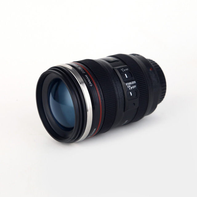 Wholesale Food Grade Personalized Promotional Caniam 24-105mm 6th Camera Lens Cups 304 Stainless Steel Coffee Travel Mugs