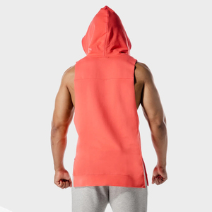 Hoodies sans manches 100% coton pour hommes, pour la musculation, le fitness, la gym, la musculation, hoodies sans manches coupés pour hommes - Product Image 2