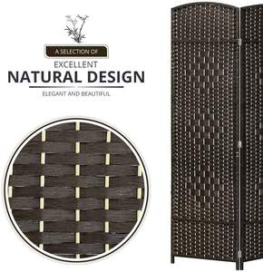 Fabriek Directe Verkoop En Goedkoop Zwart Met De Hand Geweven Ontwerp Antiek Vouwkamerverdelers Scheidingsscherm - Product Image 5