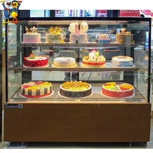 有名なブランドのコンプレッサー卸売ケーキショーケースディスプレイスーパーマーケット冷蔵庫ケーキディスプレイ冷蔵庫