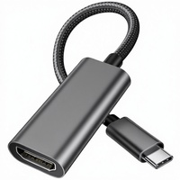 Câble adaptateur USB-C vers Type-C (Nylon) haute définition pour ordinateurs portables, tablettes, téléphones mobiles, écrans de projection et moniteurs
