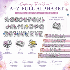 Dijes de letras deslizantes de diamante de 8 mm para la fabricación de joyas, pulseras, cristal esmerilado, alfabeto A-Z, collares para mascotas, accesorios DIY - Product Image 4