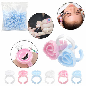 ห่วงต่อขนตาแบบใช้แล้วทิ้ง100ชิ้นพร้อมกาวสำหรับติดขนตาที่<span class=keywords><strong>สัก</strong></span>รูปทรงใหม่ - Product Image 2