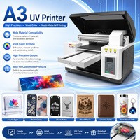 Impresora UV de Cama Plana Goosam de Doble Cabezal, Mini Impresora de Escritorio A3 para Carcasas de Teléfono Móvil, Impresora de Inyección de Tinta LED UV para Acrílico
