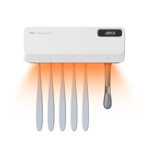 Support mural personnalisé pour brosses à dents avec stérilisateur UVC, séchage par ventilateur et minuterie - Product Image 1