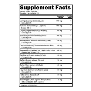 Capsules de Moringa Tout en Un Curcuma Ceylan Cannelle Ashwagandha Gingembre Tarte Cerise Capsules d'extrait - Product Image 2
