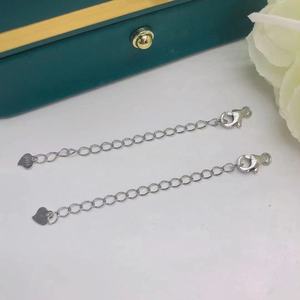 S925 Pure Silver DIY Pearl Accessories 6mm O-shaped <b>Extended</b> Chain Bracelet <b>Necklace</b> with Lobster Buckle Jewelry Clasp - Product Image 1