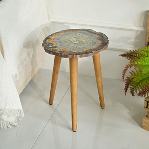 Vintage Small Solid Wooden Three Legs Side End <b>Table</b> Unique Coffee <b>Table</b> for Home Living Room - Product Image 1