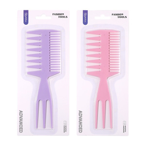 Peigne démêlant multifonctionnel 3-en-1 en plastique à dents larges pour cheveux bouclés, idéal pour salon et usage domestique - Product Image 1