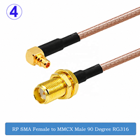 Câble connecteur d'antenne FPV RG-316 MMCX mâle/femelle vers SMA mâle/femelle, câble de raccordement RG316, rallonge coaxiale RF