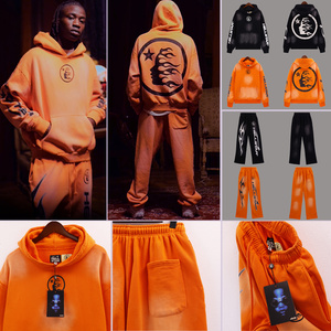 Conjunto de Sudaderas con Cremallera de Punto para Hombre, Otoño, 100% Algodón NFC 380g, Estampado de Letras, Estilo Helly Star, Hip Hop, Streetwear, Diseño Vintage - Product Image 3