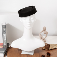 A239 Sombrero Fedora 100% Lana para Mujer, Sombrero Pillbox para Viajes al Aire Libre, Ocasiones Formales, Boina