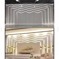 Panel de PVC Personalizado para Fondo de Escenario de Boda, Luz LED Cálida con Efecto de Onda, Telón de Fondo para Decoración de Eventos