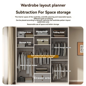 <span class=keywords><strong>Armadio</strong></span> Moderno Personalizzabile per Camera da Letto con Porta <span class=keywords><strong>Scorrevole</strong></span>, Adatto per Piccoli Appartamenti - Product Image 3