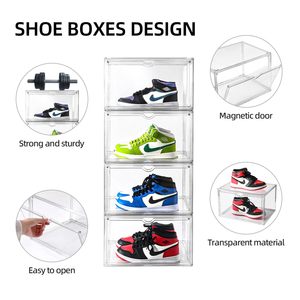 Boîte de rangement à chaussures pliable transparente à un seul niveau, pliable, portable, écologique, durable et empilable pour la vente en gros - Product Image 2
