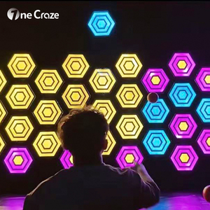 ระบบผนังเป้าหมายแบบอินเทอร์แอคทีฟ LED แบบกำหนดเองสำหรับสวนสนุก |   อุปกรณ์ท้าทายทางกายภาพแบบดิจิทัลสำหรับห้องเกม - Product Image 4