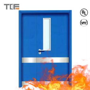 Puerta de acero contra incendios de 1-3 horas con certificación CE con barra antipánico para edificios comerciales y salidas de emergencia | Directo de fábrica - Product Image 4