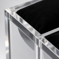 Support de Présentation de Montres en Acrylique CALIC pour Bureau, 4 Emplacements avec Compartiment de Rangement et Coussin en Velours, OEM ODM