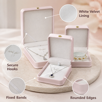 Hochwertige Schmuck-Geschenkbox aus Handgefertigtem Leder, Reise-Schmuckbox mit Abgerundeter Kante, Ringbox mit Individuellem Logo