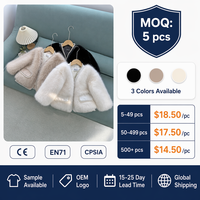Manteau en fausse fourrure de renard pour filles, veste chaude en peluche pour enfants avec garniture de perles, vente en gros