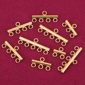 Connecteurs multi-brins pour la fabrication de bijoux |   Acier inoxydable plaqué or 18 carats |   Composants durables et résistants au ternissement - Product Image 2