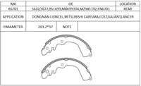 Plaquettes de frein SDCX K6701 FN6701 MZ981182 MB699336 MB618194 MB587174 S610 BS1699 pour MITSUBISHI Carisma Cordia Emeraude Lancer