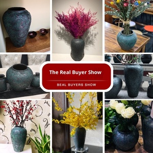 Jarrón de flores secas de piedra mate de cerámica Jingdezhen Art <span class=keywords><strong>Deco</strong></span> diseño japonés Mesa decoración del hogar - Product Image 4